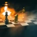 Échiquier avec ses pièces, utilisé pour illustrer l’idée de jeu en astrologie.
